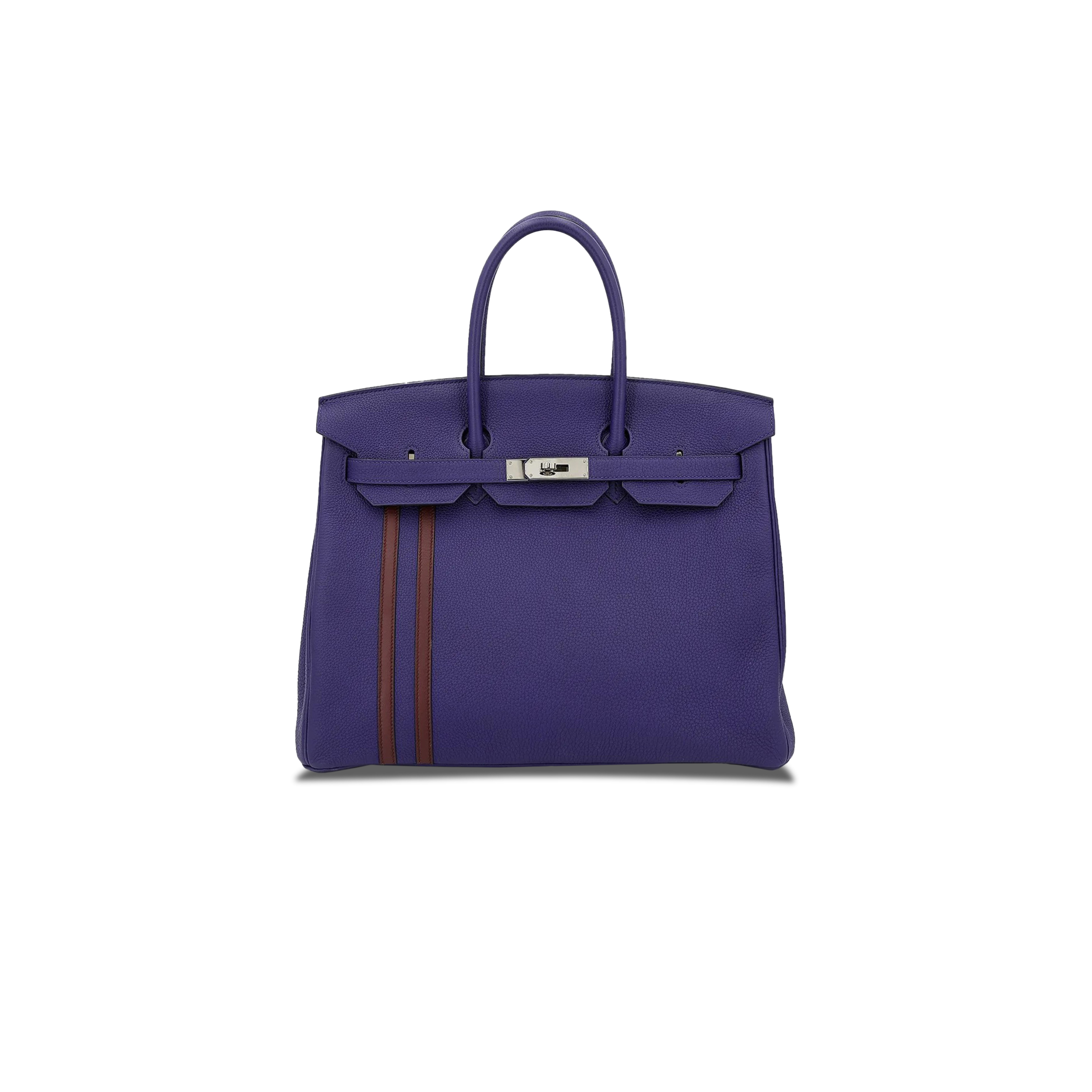 HERMES MASTER BIRKIN 25 TOGO LEATHER FANTASY PURPLE WITH BORDEAUX RED SILVER BUCKLE 9319733094 (25*20*13cm)